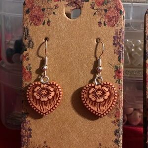 Elegant Floral Heart Earrings